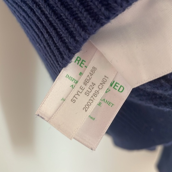 J. Crew Sailor-collar pullover sweater Navy and White Cropped BZ488 - Picture 8 of 8